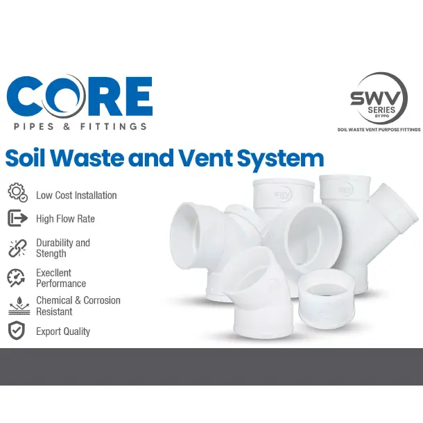 Core Pipes and Fittings introducing their Soil Waste and Vent System